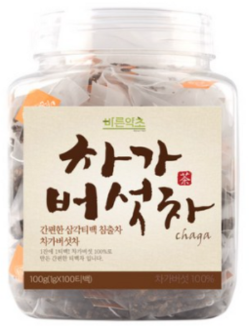 바른약초 차가버섯차 삼각티백, 1g, 100개입, 1개