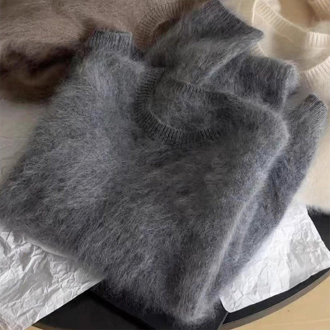 페이준 여성 가을 겨울 라운드 니트 긴팔스웨터 뽀글이 보송보송 풀오버 YJ964