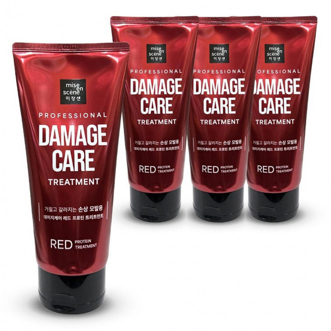 미쟝센 데미지 케어 레드 프로틴 손상모 트리트먼트 330ml 4개, 1L, 1개