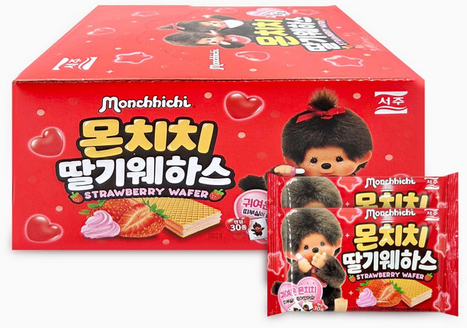 서주 몬치치 딸기 웨하스 16.6g 포켓 스낵