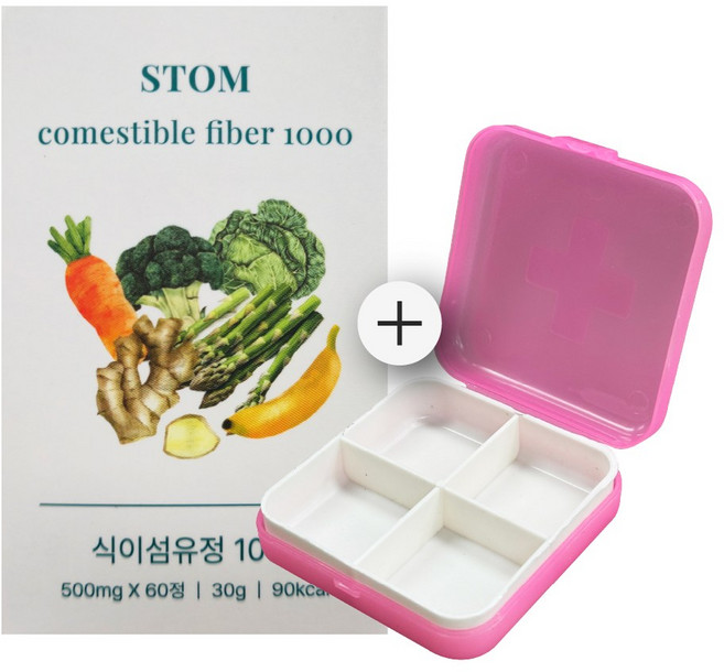스톰 STOM 식이섬유정 1000 추가 알약 케이스 1P 증정, 1개, 60정