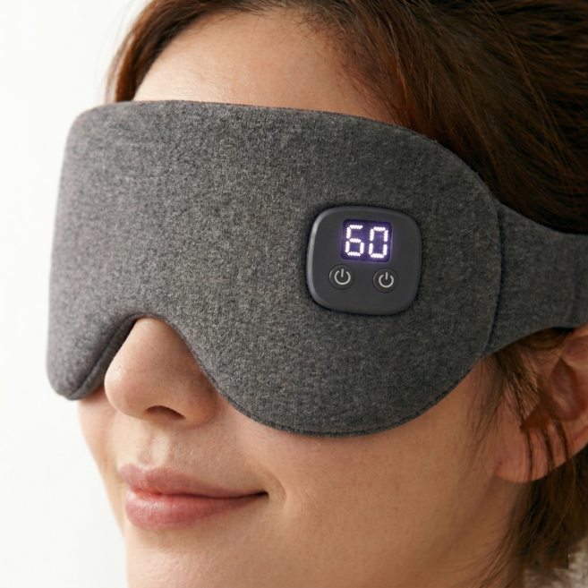 모레아 60분 무선 온열 수면 안대 C타입 (충전기 포함 구성), 딥블루, MOR002