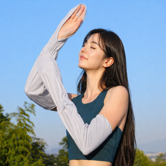 멜리유 손등형 양손팔토시 운전 자외선차단, 1개, 그레이