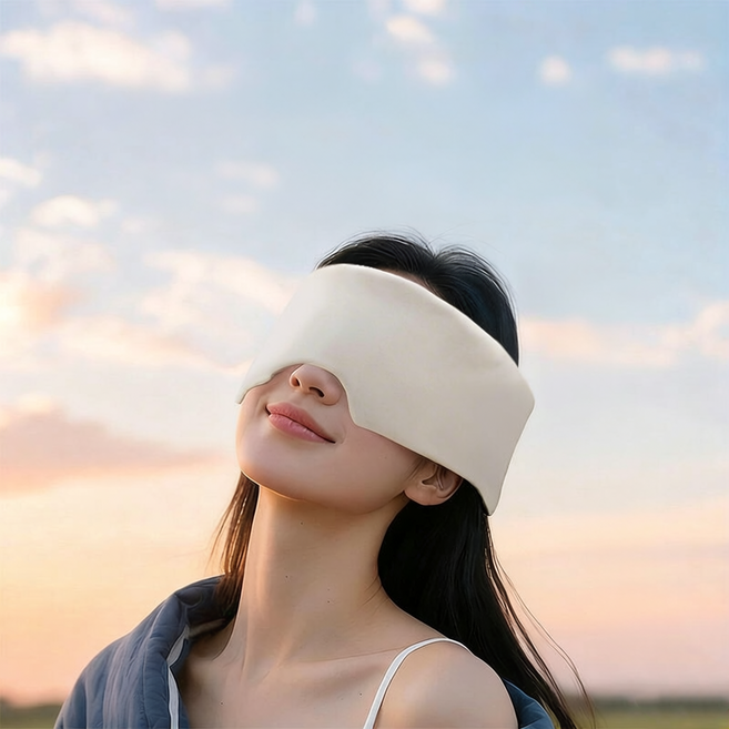 重力微壓溫涼雙面眼罩 99%遮光, 1個, 1套