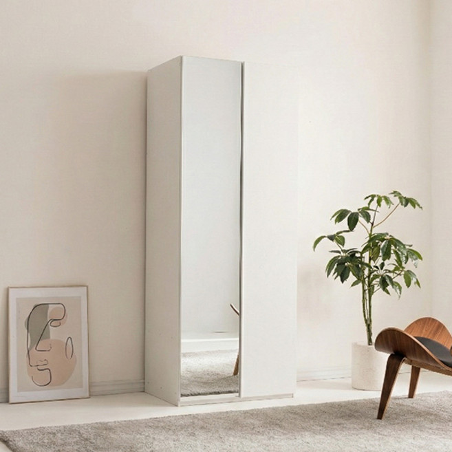 [삼익가구]원더 전신거울 키큰 옷장 800(행거형B타입), 화이트