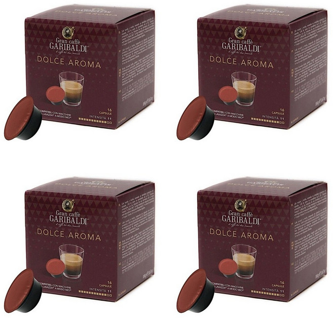 가르발디 돌체 아로마 라바짜 아모도미오 호환 캡슐 커피 Garibaldi Dolce Aroma 16캡슐 4개, 16