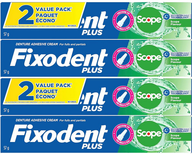 픽소덴트 FIXODENT 플러스 덴처 의치접착제 틀니 안정제 57g 4개, 1