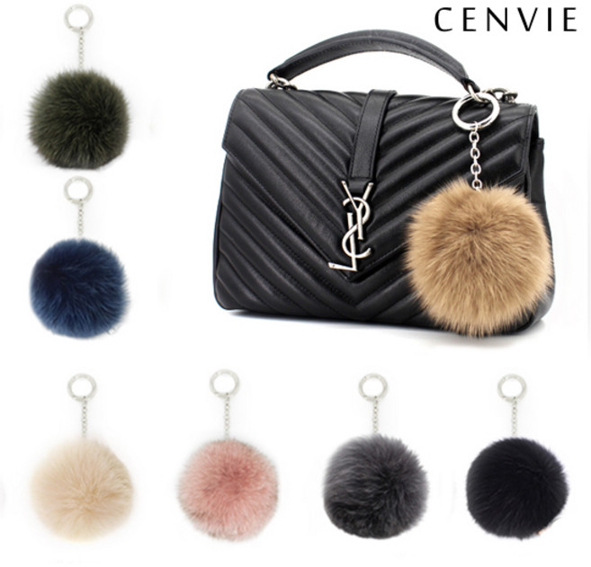 [센비]리얼폭스 폼폼이 폭스키링 실버 롱 체인 13color