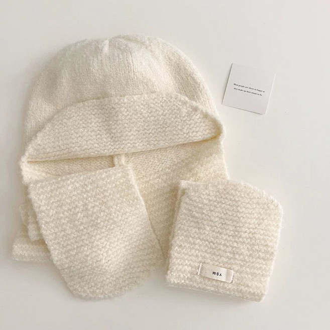 젬버트 겨울 데일리 귀여운 니트 머플러 바라클라바 모자