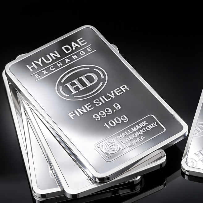 순은 실버바 999.9% 포나인 100g 은테크 은투자 보증서