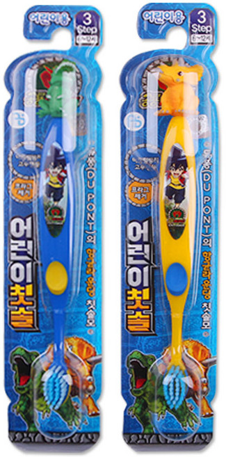 어린이 칫솔 피규어칫솔 캐릭터칫솔 유아칫솔 치약, 공룡메카드 피규어칫솔 3단계, 1개입, 1개