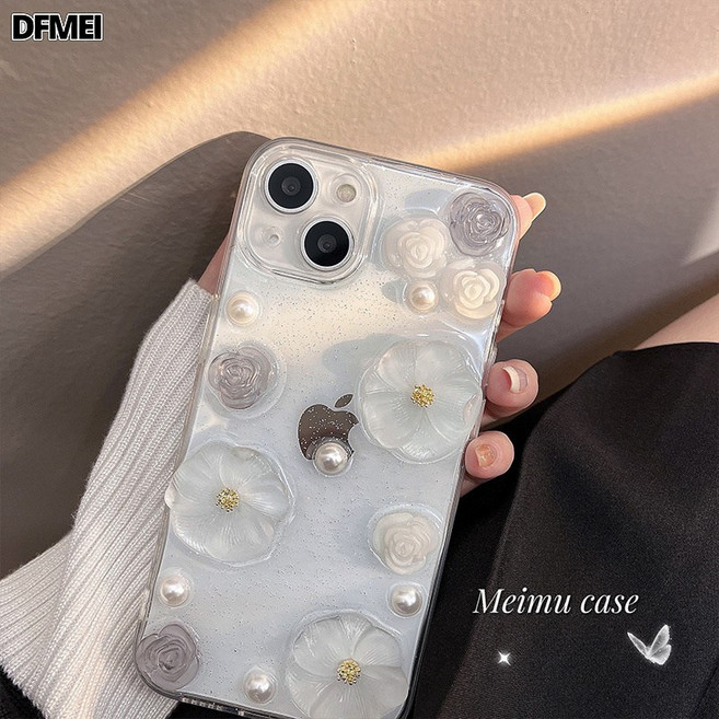 DFMEI ins高級感花朵適用蘋果17promax手機殼iphone1316pm12硅膠11女款x