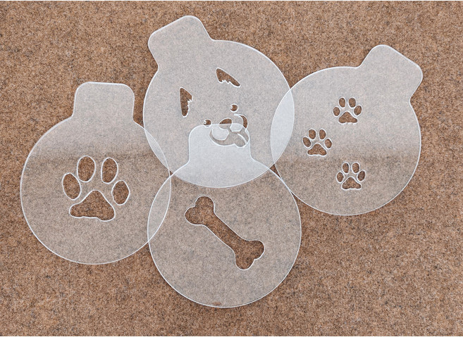 라떼아트틀 멍푸치노 라떼 스텐실 도안 세트 4p