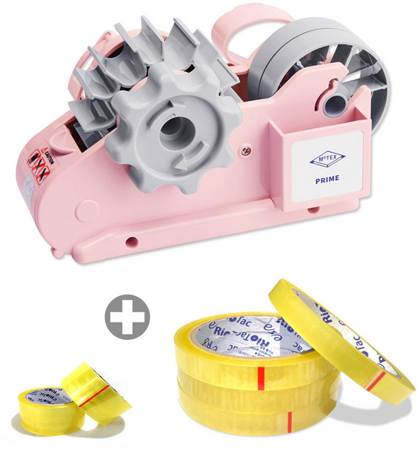모텍스 프라임 핑크 테이프커터기 + 12mm 4개 + 18mm 2개 리필테이프 세트