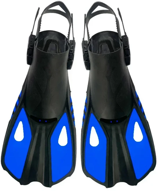 전문 스쿠버 다이빙 핀 성인 키즈 조정 가능한 수영 신발 실리콘 긴 잠수정 스노클링, 01 blue