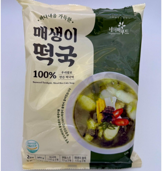 미농식품 매생이 떡국 2인, 2개, 369g