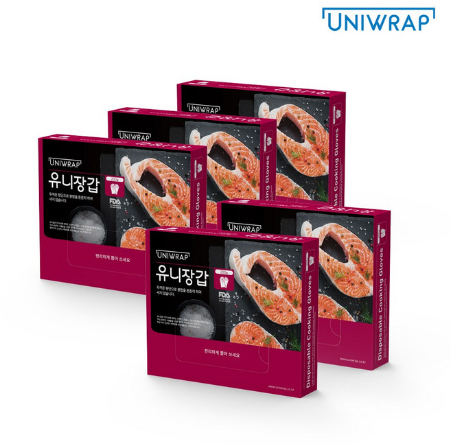 [클리어런스 할인] 유니랩 위생장갑 200매 x5개 (1000매), 5개, 200개입