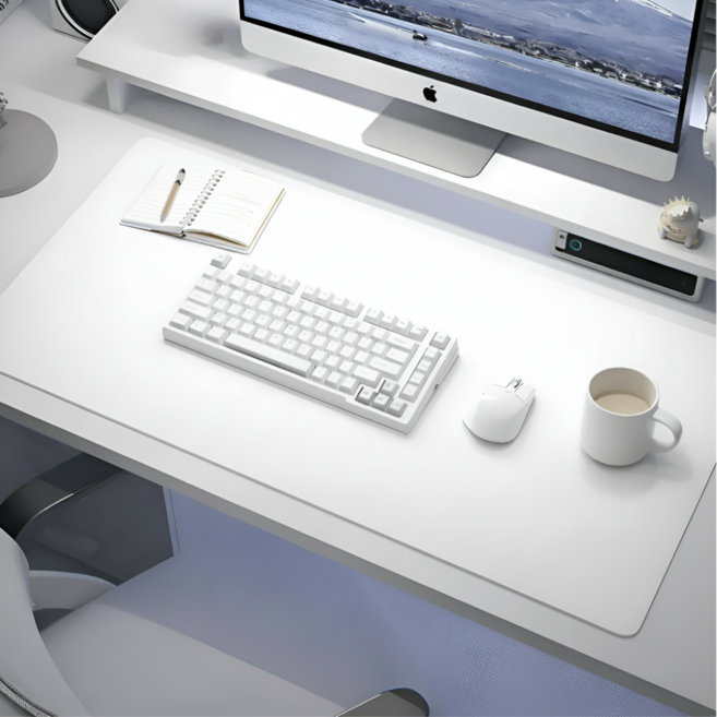 루미에 대형 데스크패드 키보드 마우스 장패드, 아이보리