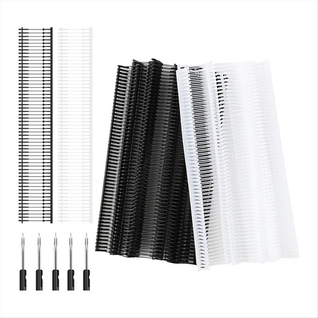 미니 스티치 건 패스너 2400pcs Fixer Tagginggun Barbs 5 PCS 추가 고급 바늘 (흑백)., 0.4 인치, 그림처럼