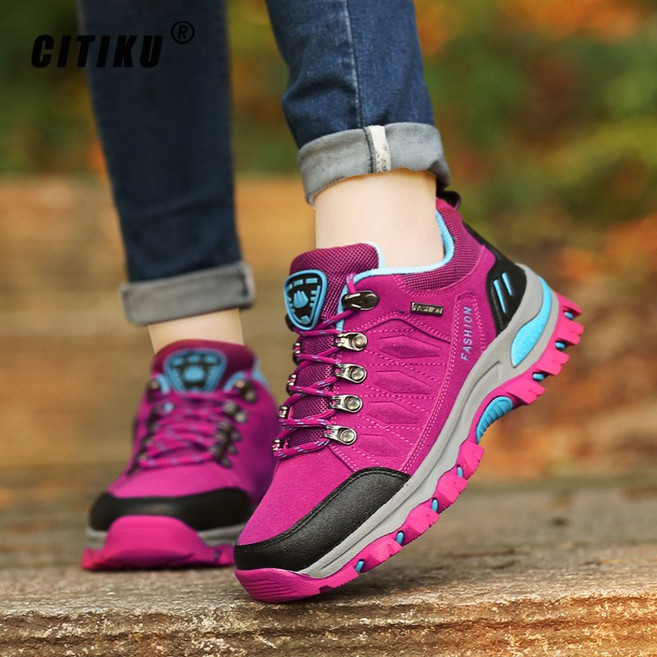 CITIKU커플 야외 저방 등산화 여행화 남성 여성 하이킹 신발 가죽등산화