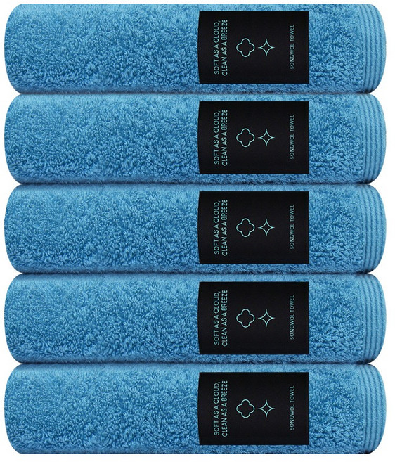 송월타월 블랙라벨 200g 항균 세면타올, 블루솝