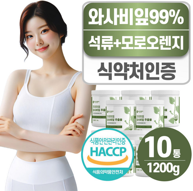 와사비잎 추출물 식약청 인증 헬시위듀 모로오렌지 베르가못, 10개, 120g