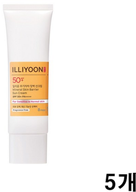 일리윤 무기자차 장벽 선크림 SPF50+ PA++++, 50ml, 5개