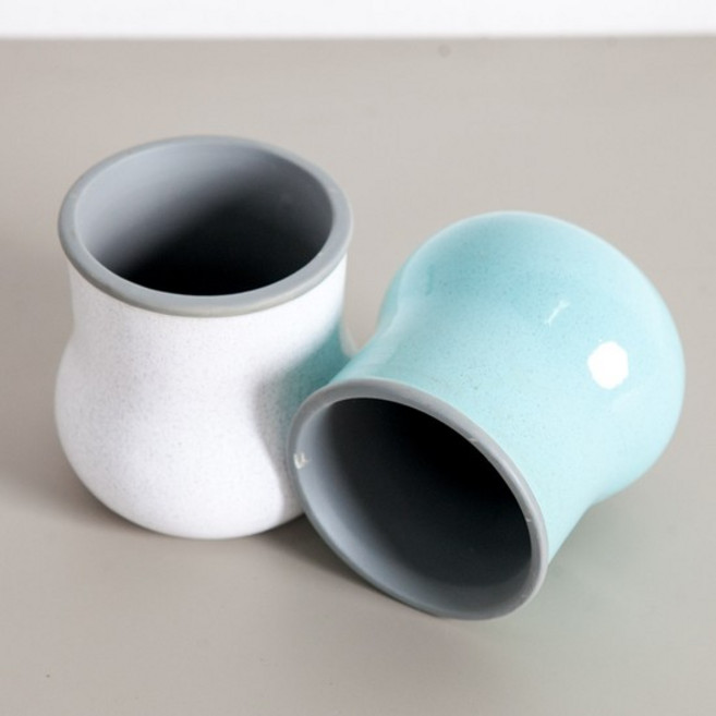 (2+1) 도자기 원형 화병 와이드포테리 중 7x8cm 2컬러 조화꽃 꽃병 인테리어 소품 원예 용품 꽃꽂이 가드닝, 화이트