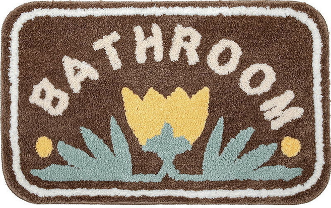 Soaring Pig 홈플라워 극세사 주방 욕실 미끄럼방지 매트, 40*60CM, F, 1개