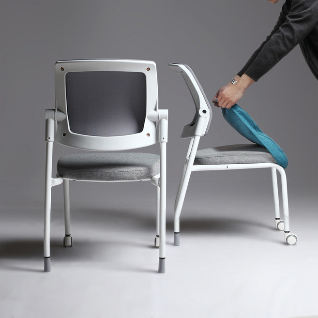 뷰티즈체어 에듀 바퀴없는 학생 책상 수험생 공부 의자 편한 사무실 회의용 컴퓨터 팔걸이없는 체어, (에듀)틸팅형/팔걸이제거, 8.화이트/블랙