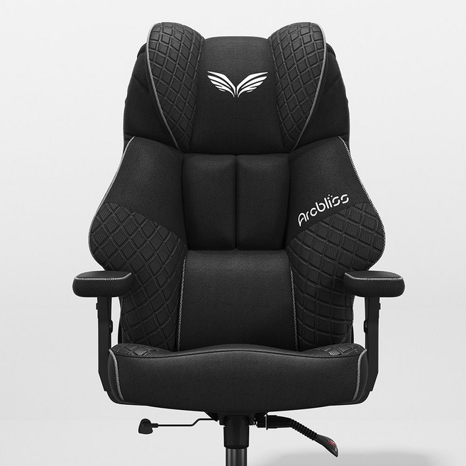 Arcbliss 침대형 리클라이너 특대형 중역 pc방 게이밍 컴퓨터 메쉬 의자, 블랙