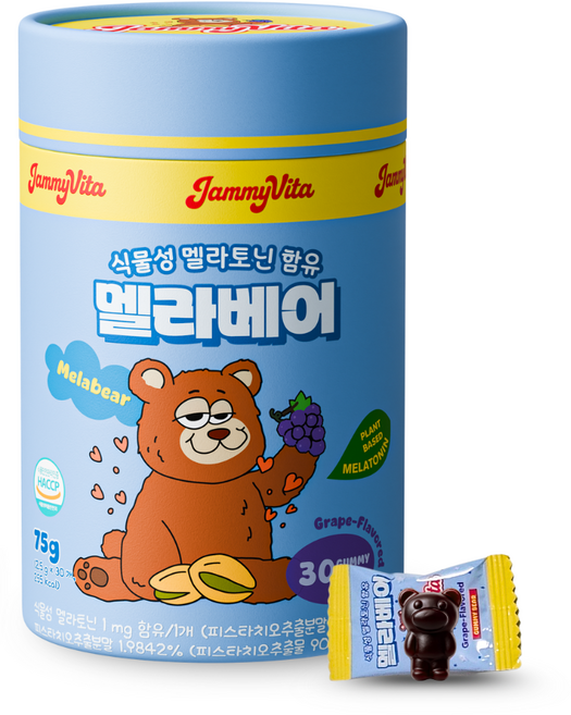 식물성 어린이 멜라토닌 젤리 멜라베어, 1박스, 30정
