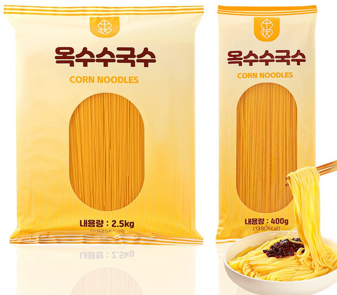 옥수수국수 100%옥수수가루 웰빙 저칼로리 건강간편요리, 4개, 2.5kg