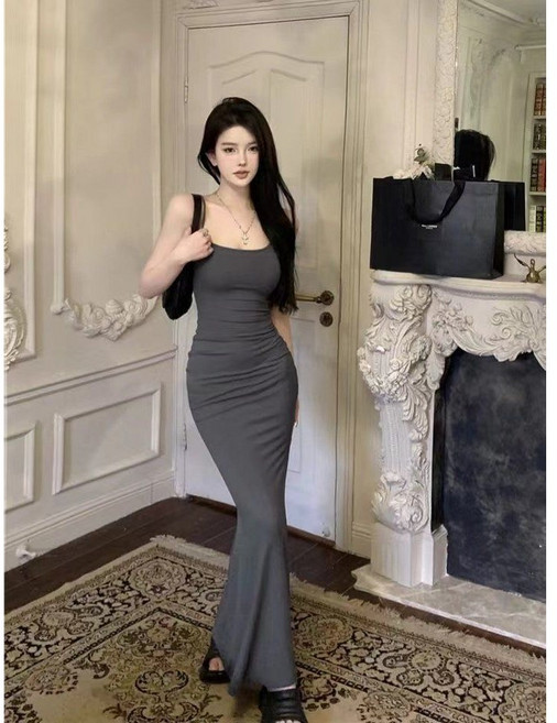 COSYEVNO 여성용 슬림핏 스판 민소매 롱 드레스 LFHdscq-16