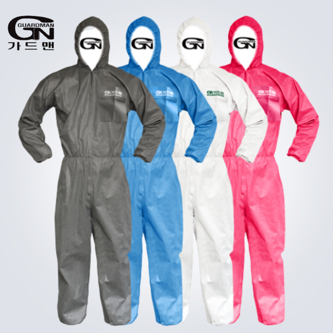가드맨 PP 원피스 작업복 일회용 방역 작업복 1박스 24벌, 그레이, 24개