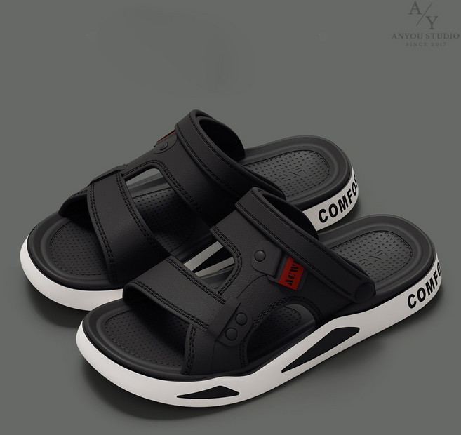 남자 샌들 미끄럼 방지 아웃도어 비치 초경량 실내용 거실 슬리퍼