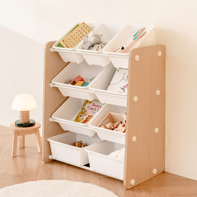 [루나스토리] 원목정리함 기본형 책장형 장난감 수납장 토이박스 유아 레고 블록 인형 거실 아이방 바구니 정리함, 1개