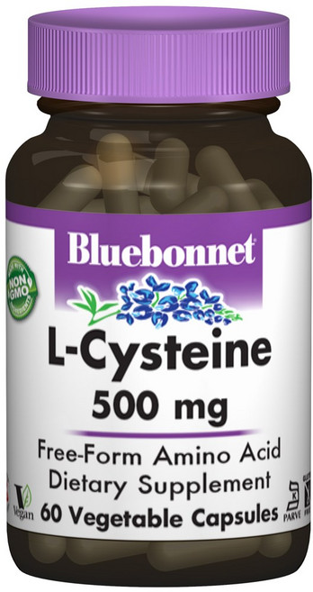 Bluebonnet 左旋半胱胺酸 500mg植物膠囊 無麩質, 60顆, 1罐