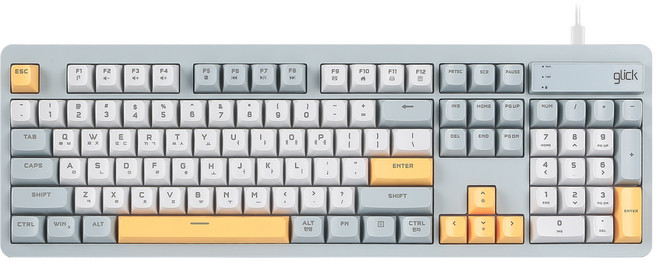 지클릭커 오피스프로 OPK50 사일런스 M RGB 풀윤활 무소음 방수 키보드 104키 Navy Blue, 지클릭커 오피스프로 OPK50 사일런스 M RGB 풀윤