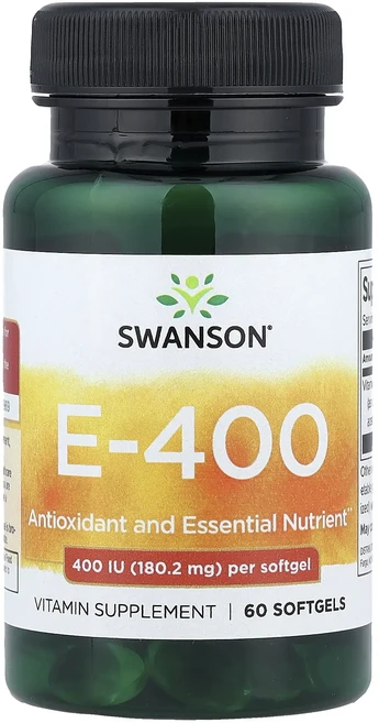 Swanson 비타민E-400 180.2mg(400IU) 소프트젤 60정, Swanson비타민E4001802mg400IU소프트젤6 - 쿠팡