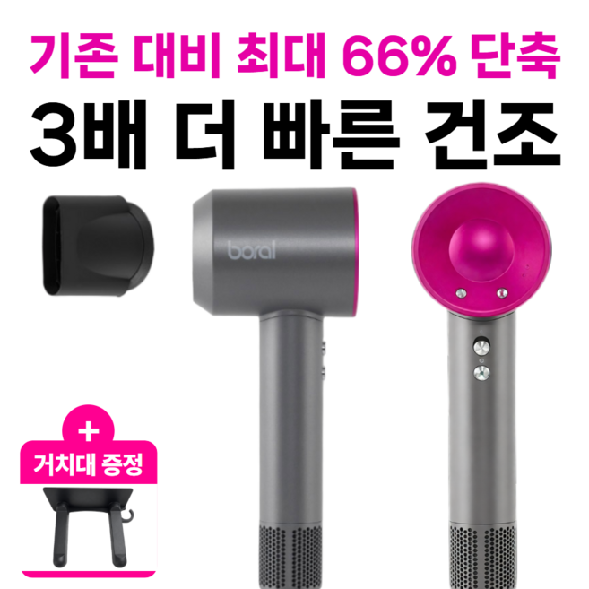 [110 000RPM 초강력] 독일 항공모터 BLDC 헤어 드라이기 헤어 드라이어, 그레이