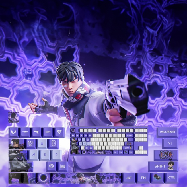 잼토이 발로란트 키캡 29피스 키보드 게이밍 굿즈 커스텀 PBT, 29키, 아이소