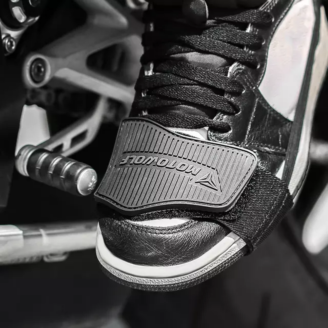 알나인 오토바이 시프트패드 신발 보호대, 블랙