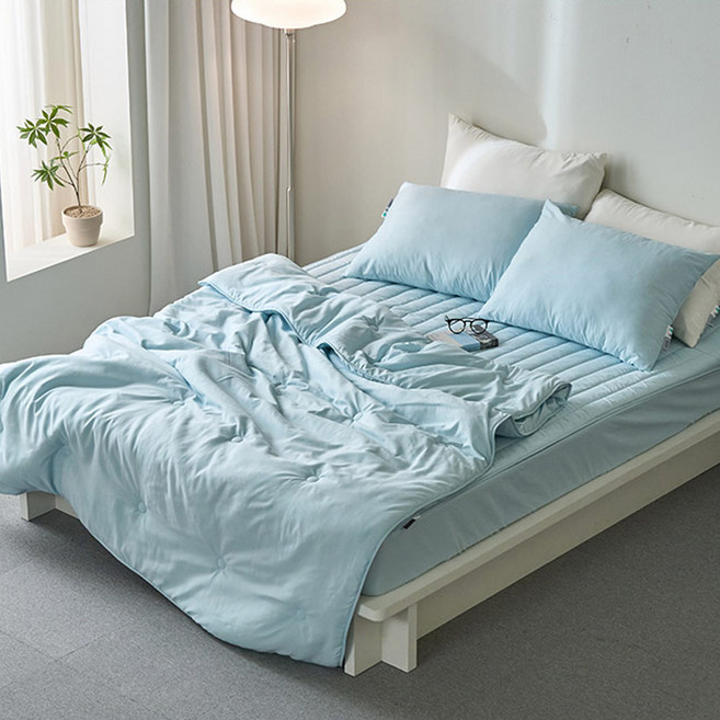 에메르 사계절 알러제로 다운필 차렵이불 풀세트(이불+패드+홑겹베개커버)