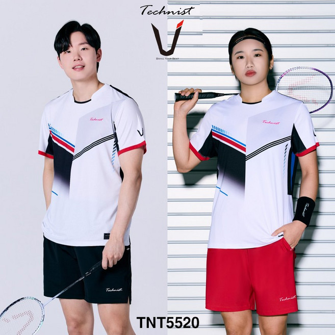 테크니스트 배드민턴 안세영 서승재 티셔츠 반팔 상의 화이트 그레이 블랙 TNT5520