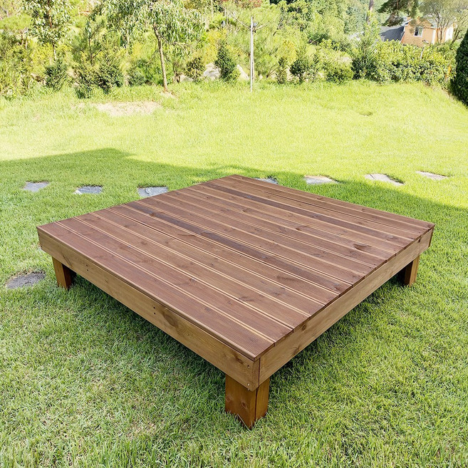 [자연쉼터] 야외 방부목 평상 조립식 원목 평상마루 (실내용은 문의글에)3~7, 방부목 도토리색 3자