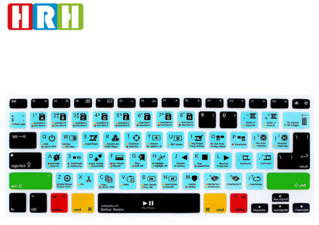 호환 HRH 다빈치 리졸브 핫키 단축키 기능 실리콘 키보드 커버 프로텍터 키패드 스킨 맥 에어 프로 레티나 13 15 17EUUS