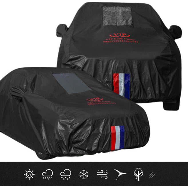 VIP 블랙 삼선띠 자동차커버 투명창 바디커버 햇빛 성애 차단 카덮개 보호 차커버 1호 더뉴스파크, 1개