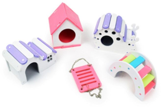 너랑나랑노랑 햄스터용 집꾸미기 장난감 고양이발양말, 다리 무지개