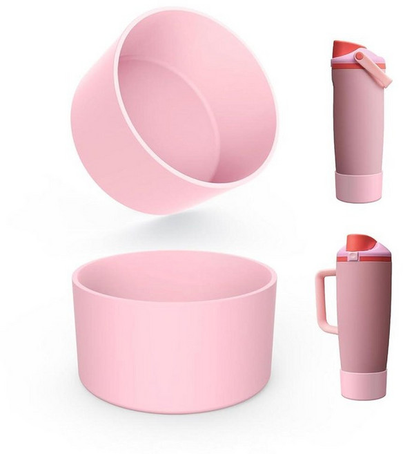 Beonsky Owala FreeSip Sway 887.2ml30온스 1.2L40온스 미끄럼 방지 보호 슬리브 1.2L40온스 텀블러용 실리콘 부츠 - 스테인리스 스틸 물병, 핑크-2개